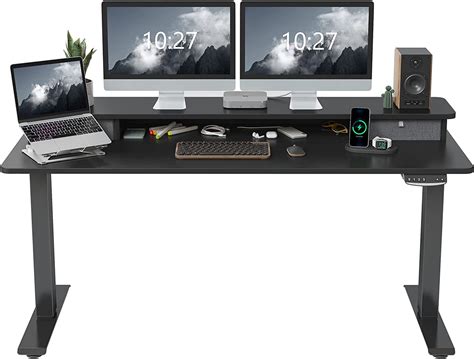 FEZIBO 60 X 24 Inch Height Adjustable Electric Standing Desk With