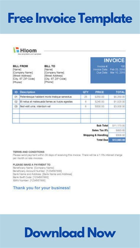 Blank Invoice Templates In Ms Excel Artofit