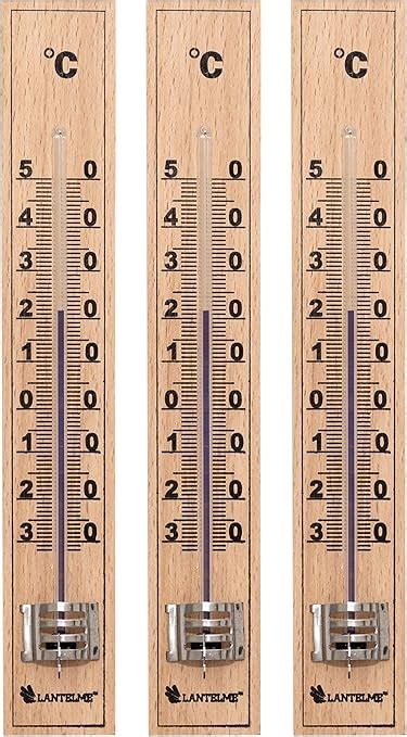 Lantelme St Ck Holzthermometer Set Analog Au En Garten Innen Zimmer