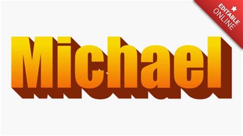 Michael 3D Estilo WordArt Como Word Software Generador De Efectos