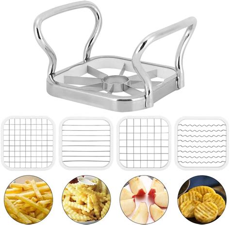 Potatoes Cutter 5 In 1 Stainless Steel Potatoes Fruit Cutter Chipper