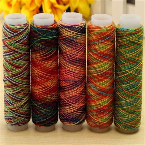 5pcsset Rainbow Color Sewing Thread Hand Quilting Embroidery Sewing