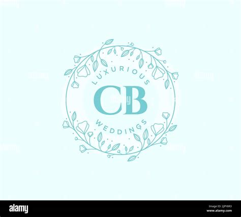 Cb Initials Letter Wedding Monogram Logos Template Hand Drawn Modern