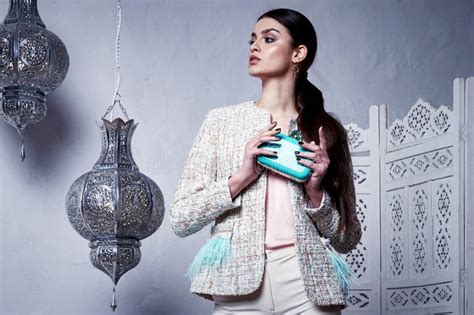 Beautiful Woman Brunette Hair East Style Arabic Morocco Stock Image Image Of Elegance Code