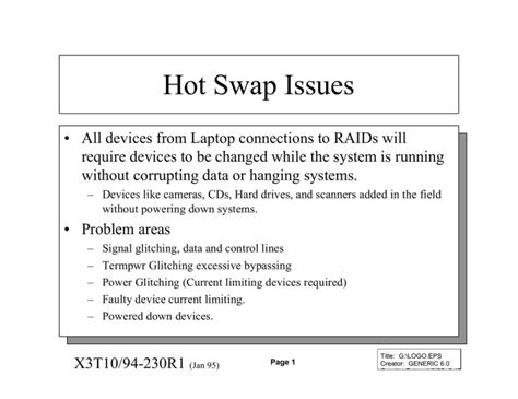 Hot Swap Issues