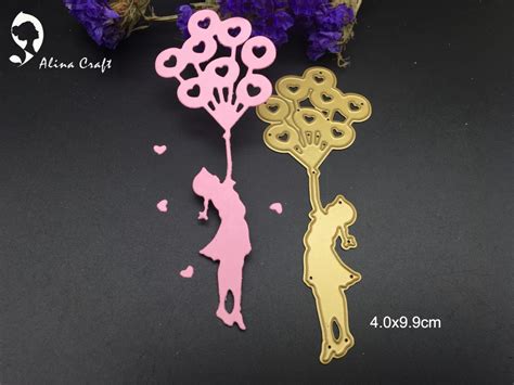 Metal Cutting Dies Balloon Flying Girl Diy Scrapbooking Card Album