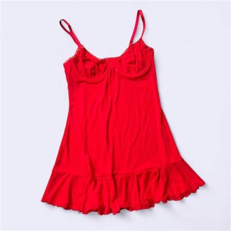 Fun And Flirty Red Babydoll Lingerie Dress With Depop