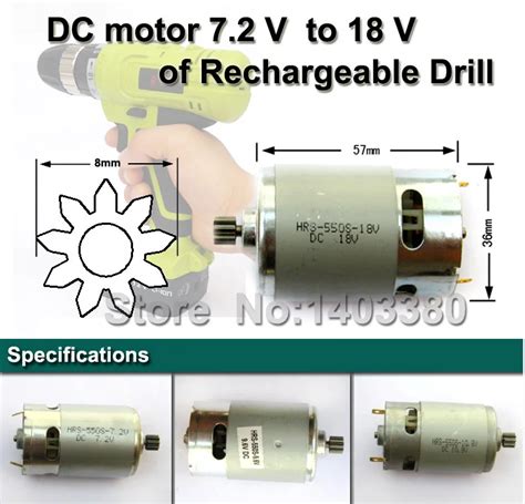 Fabrika doğrudan HRS 550S 18V 10.8V 12V 14.4V DC motor elektrikli ...