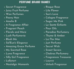 Perfume Business Names Perfume Brand Name Ideas