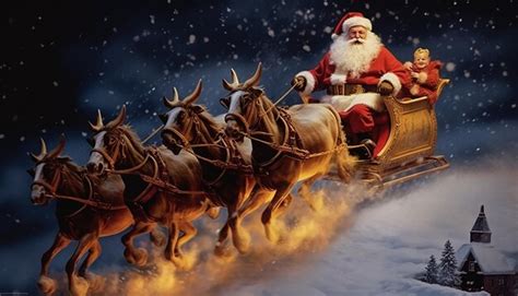 Papai Noel Renas Trenó - Papai Noel Treno Renas Imagens – Download Grátis no Freepik