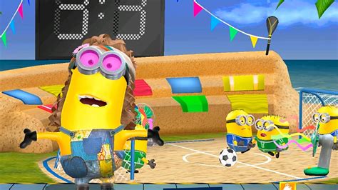 Despicable Me Minion Rush Hippie Kevin Minion Goes In Brazilian Soccer Youtube