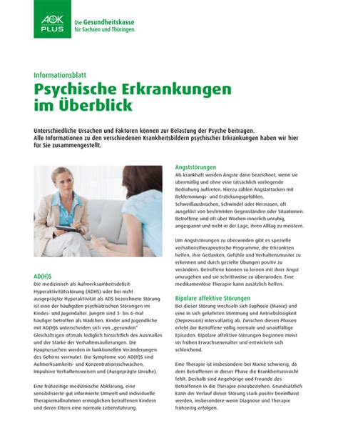 Psychische Erkrankungen Im Berblick