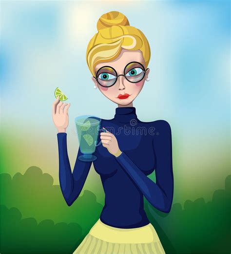 Illustration D Une Fille Blonde Illustration De Vecteur Illustration Du Cheveu Lunettes