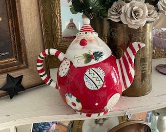 Shafford Santa Claus Sugar Bowl With Original Spoon And Christmas Tree