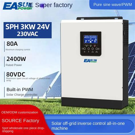 Easun Power 3kva 2400w 80vac Off Inverter Inverse Control Integrated Machine Pure Sine Wave