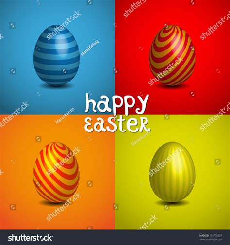 Happy Easter Cards Illustration Easter Eggs Stock Vector Royalty Free 131705657 Shutterstock