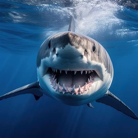 Premium AI Image | Shark Attack in a clear ocean waters