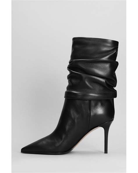 Le Silla Eva High Heels Ankle Boots In Black Leather Lyst