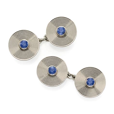 FD Gallery | A Pair of Sapphire and Platinum Cufflinks, by Cartier