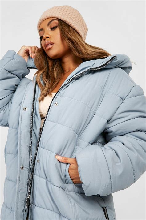 Plus Longline Puffer Jacket Boohoo Uk