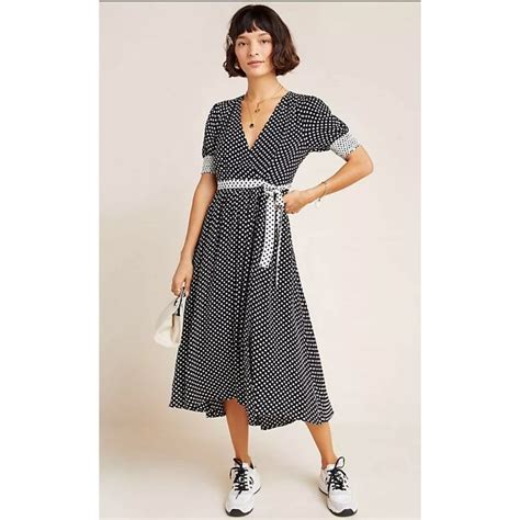 Anthropologie Maeve Breanna Geometric Polka Dot Midi Gem