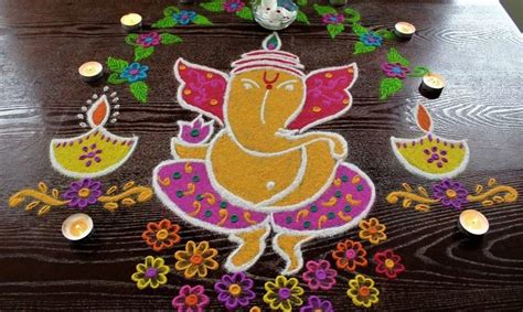 Diy Easy Ganpati Rangoli Designs