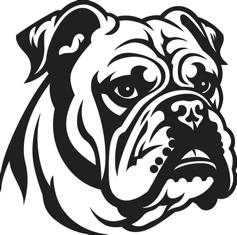 Black and Bold Bulldog Vector Icon Iconic Strength Black Logo with ...