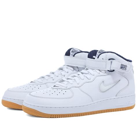 Nike Air Force 1 Mid QS White & Midnight Navy | END.