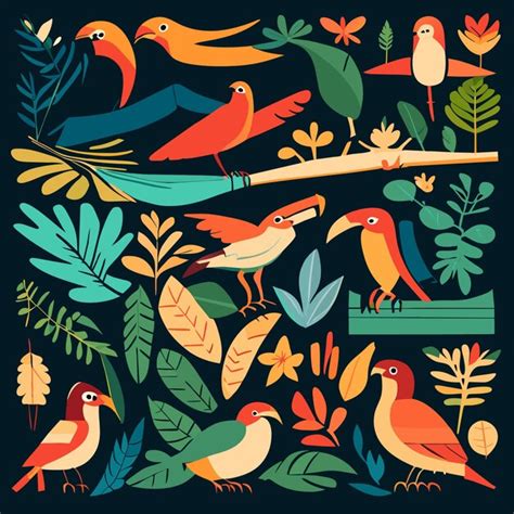 Premium Vector Isolated Rainforest Bird Concepts In Vector