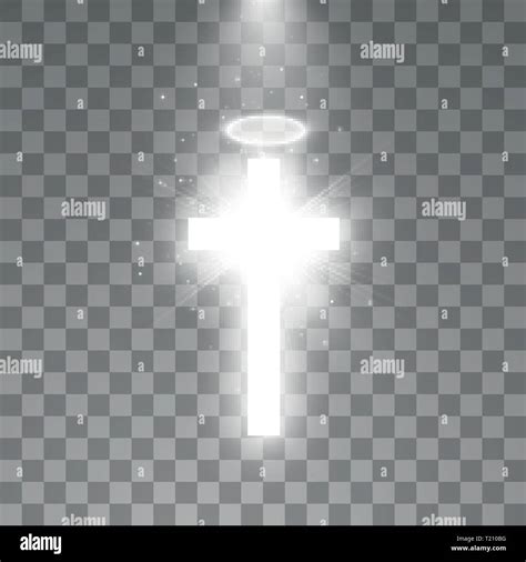 Shining White Cross And White Halo Angel Ring And Sunlight Special Lens