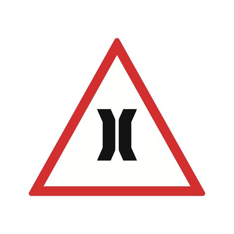 Vector Narrow bridge Road Sign Icon 423512 Vector Art at Vecteezy