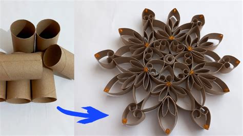 How To Make Snowflake Out Of Toilet Paper Rolls Diy Youtube