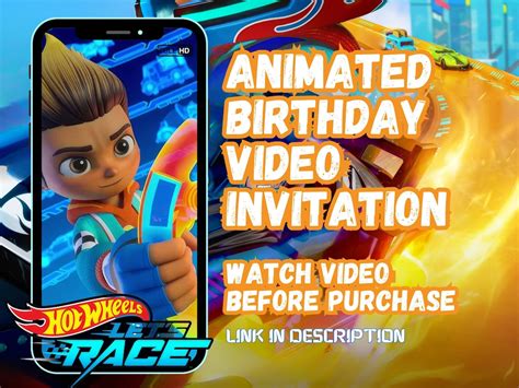 Invitación de cumpleaños de Hot Wheels invitación en vídeo de Hot Wheels invitación animada de