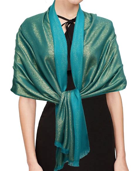 Gragengs Women S Sparkling Metallic Pashmina Shawls And Wraps Long