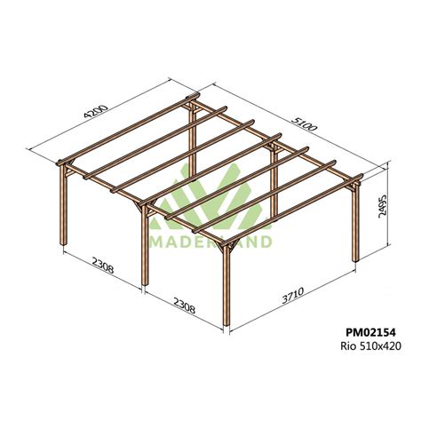 Carport Voiture En Bois Massif Rio X Cm Maderland Bricozor