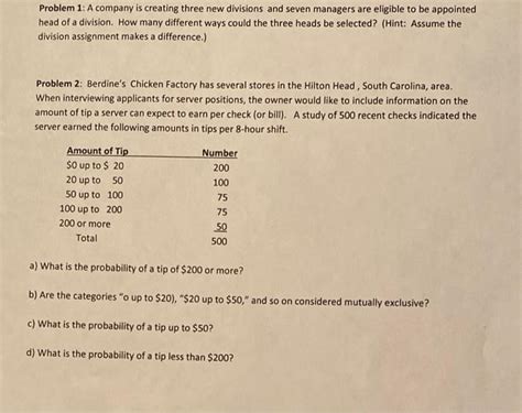 Solved Problem 1 A Company Is Creating Three New Divisions