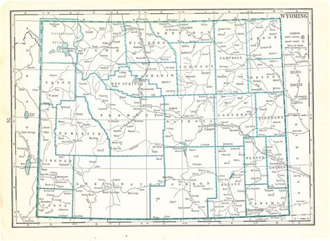 1935 Atlas Of The World Vintage Map Pages Wyoming Map On One Side And