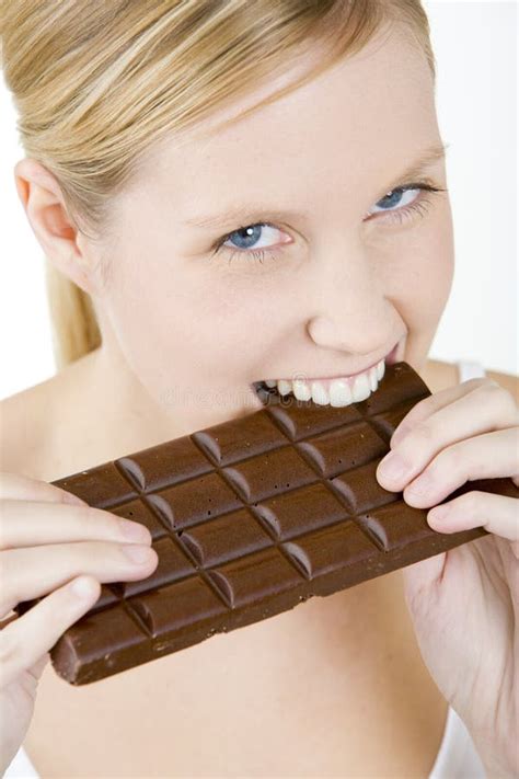 Woman With Chocolate Stock Image Image Of Haired Blonde 15258171
