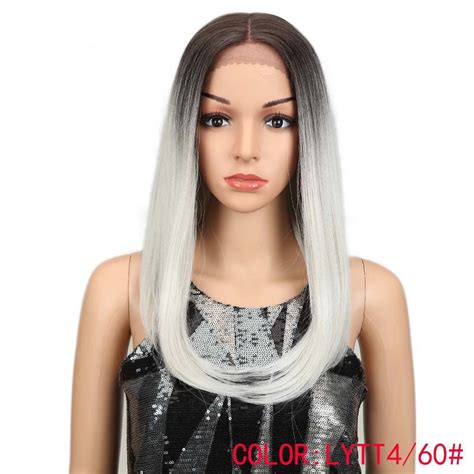 Magisk Lige Syntetisk Blonde Front Paryk Midt Del Grandado