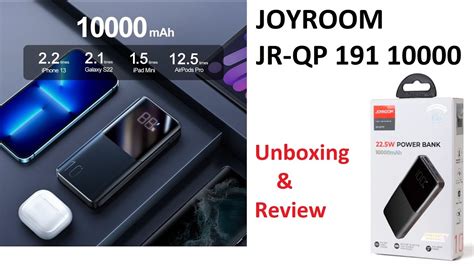 JOYROOM JR QP191 22 5W Fast Charging Power Bank 10000mah Unboxing