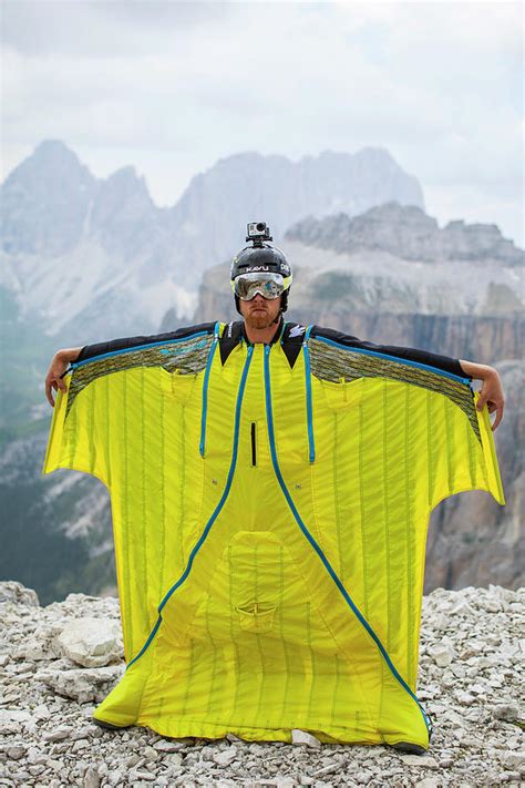 Base Jumper Showing Wingsuit Photograph by Woods Wheatcroft - Fine Art ...