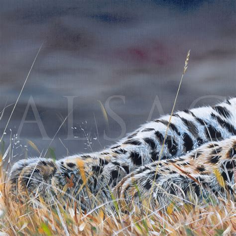 Kijani Large Painting On Canvas Of A Leopard By Stephan Alsac