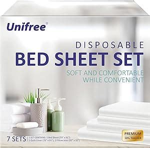 Amazon Unifree Sets Disposable Bed Sheets Travel Sheets For