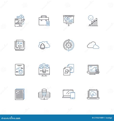 Archives Line Icons Collection Retrieval Preservation Organization