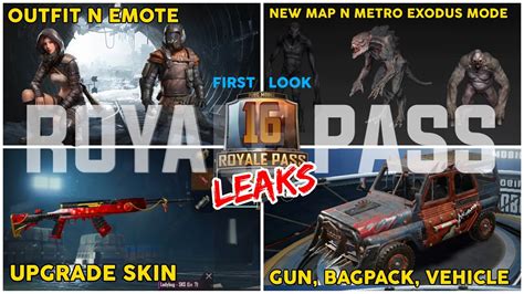 ROYALE PASS SEASON 16 PUBG MOBILE LEAKS NEW EMOTE UPGRADE SKIN RP100