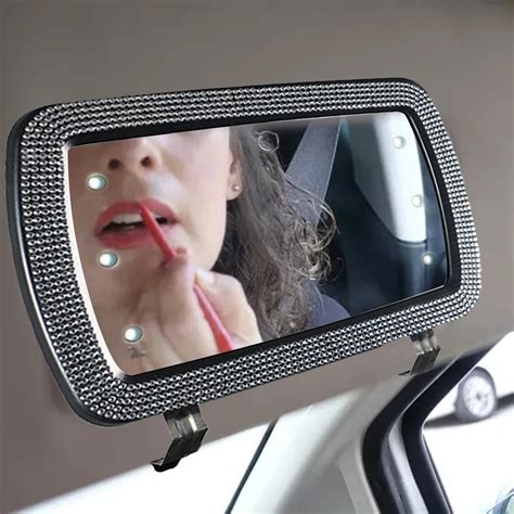 Car Visor Vanity Mirror Led Car Makeup Mirror With 6 Lightsuniversal Car Cosmetic Mirror With