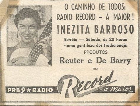 Inezita Barroso R Dio Record Propagandas Hist Ricas