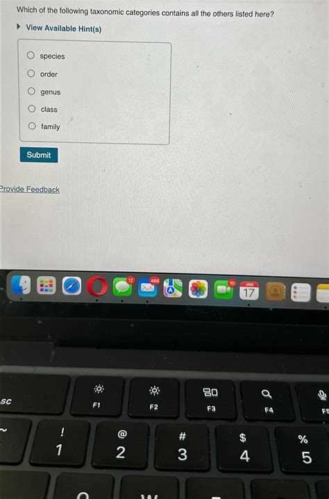 Solved Which of the following taxonomic categories contains | Chegg.com 