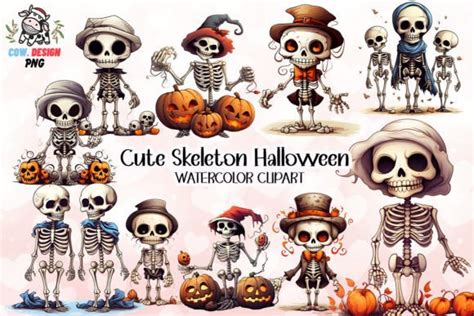 Cute Skeleton Halloween Sublimation Graphic By Cow Design Creative