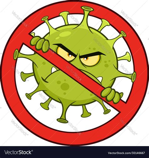 Evil coronavirus cartoon character Royalty Free Vector Image